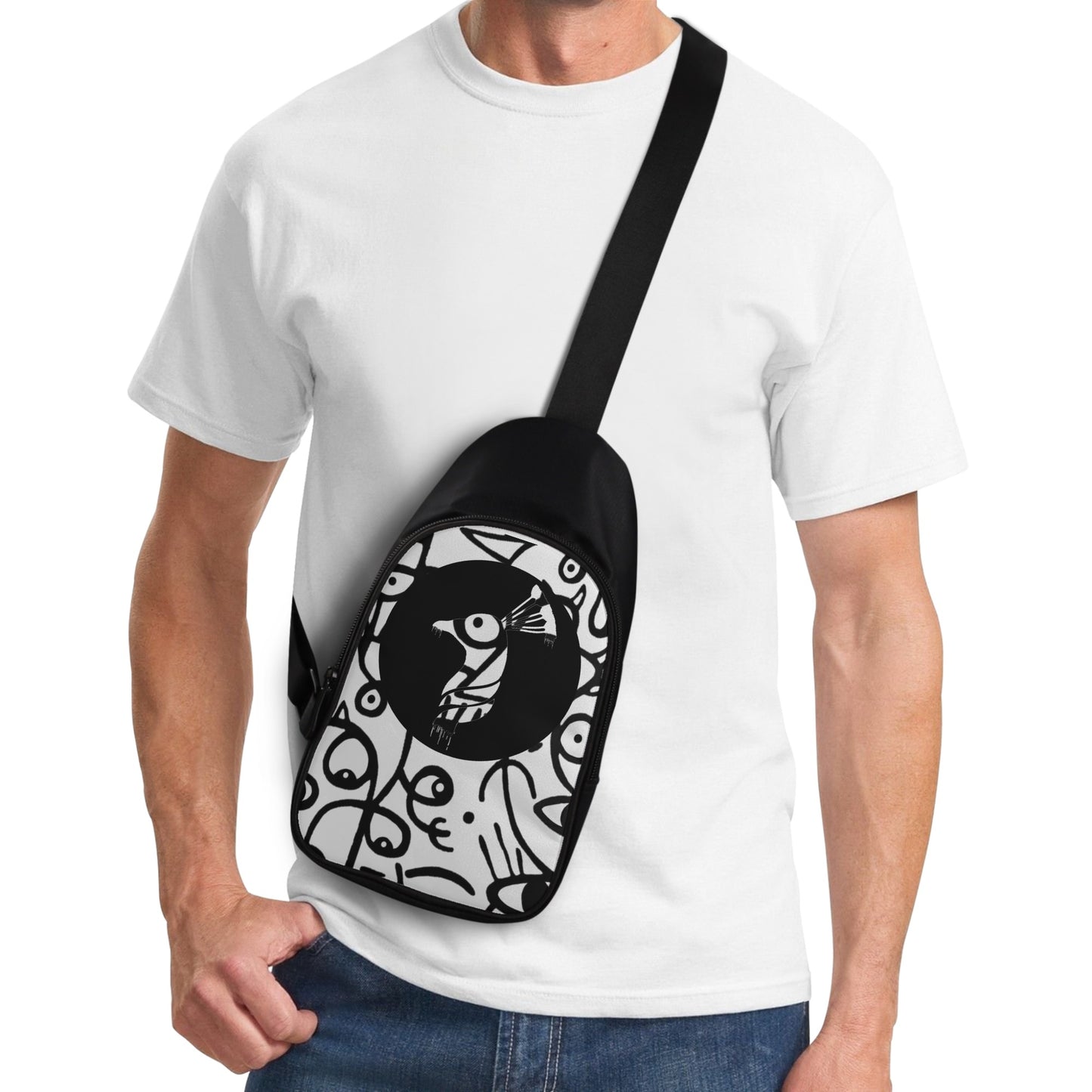 Printed + Embroidered Casual Chest Bags