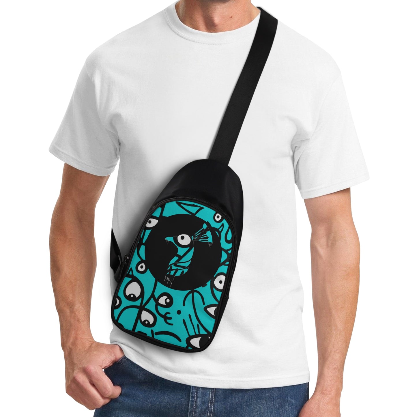 Printed + Embroidered Casual Chest Bags