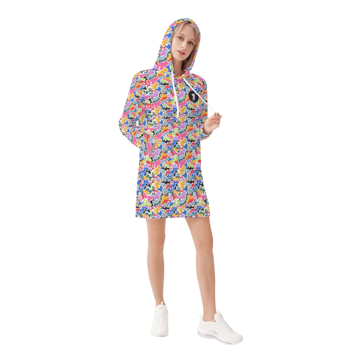 Women's Multi Color Camo Hoodie Dress
