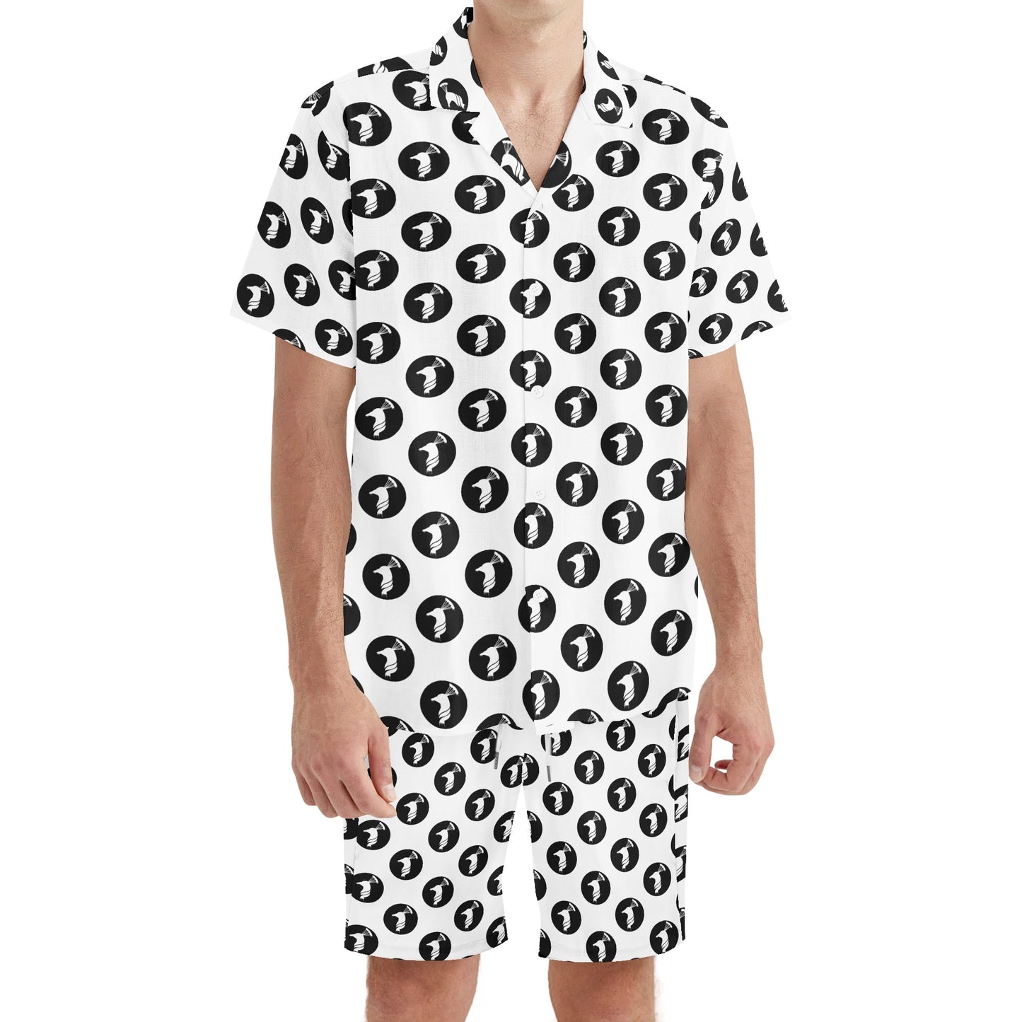 Mens Regular Fit Hawaiian Short Sleeve Shirt and Shorts Set