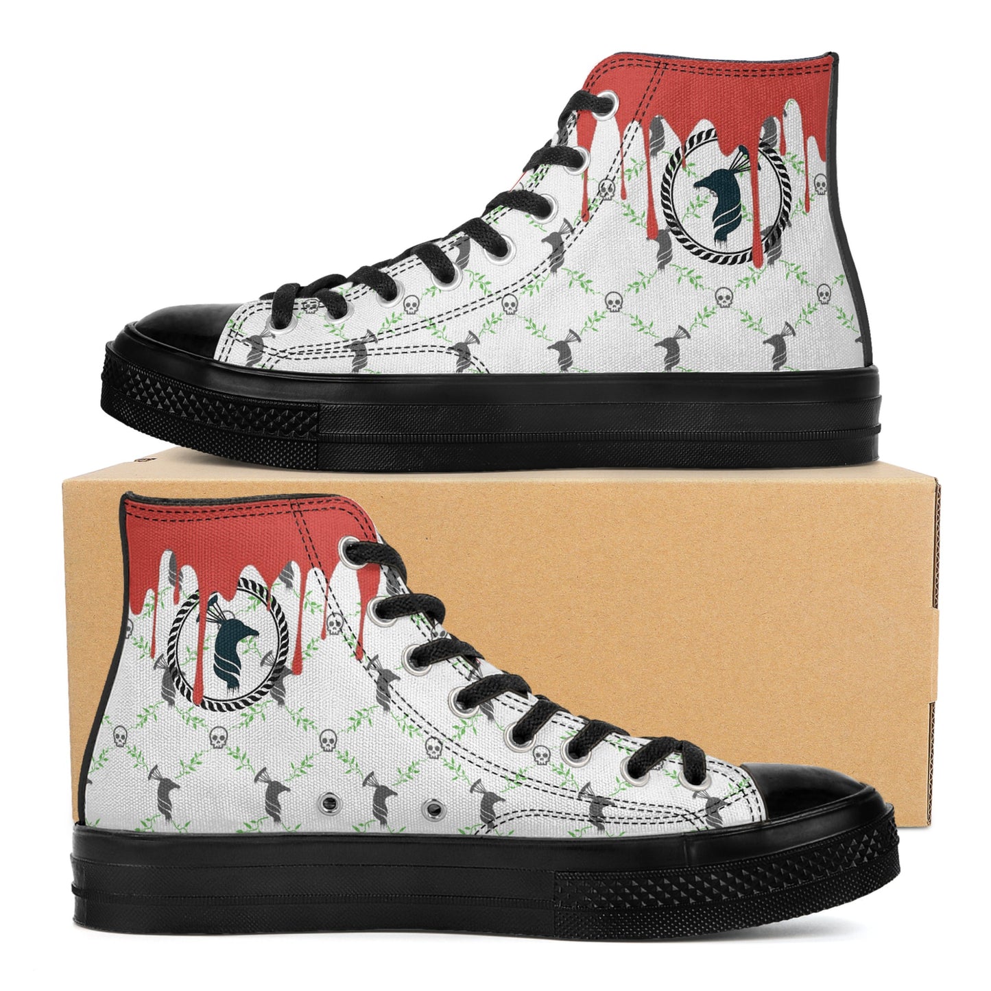 Mens Classic Black High Top Canvas Shoes