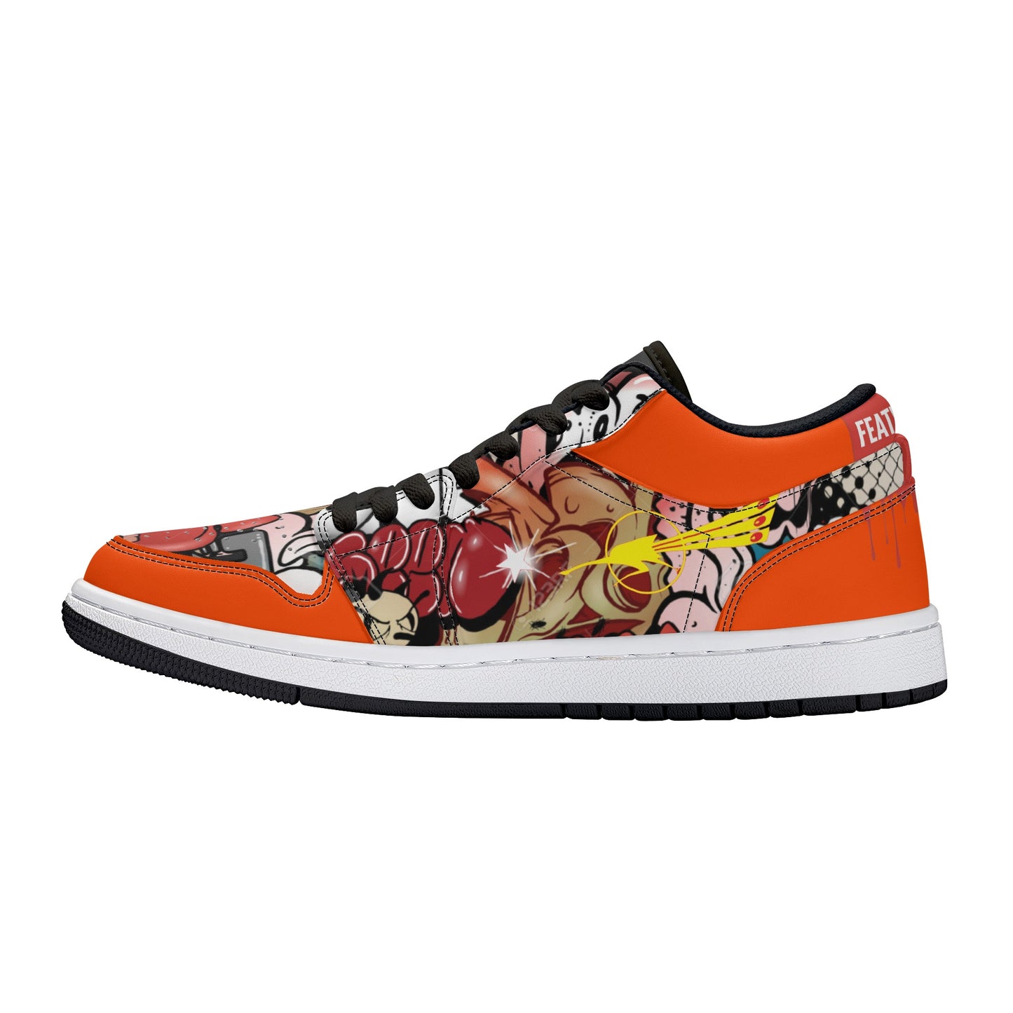Mens Black Low Top Skateboard Sneakers