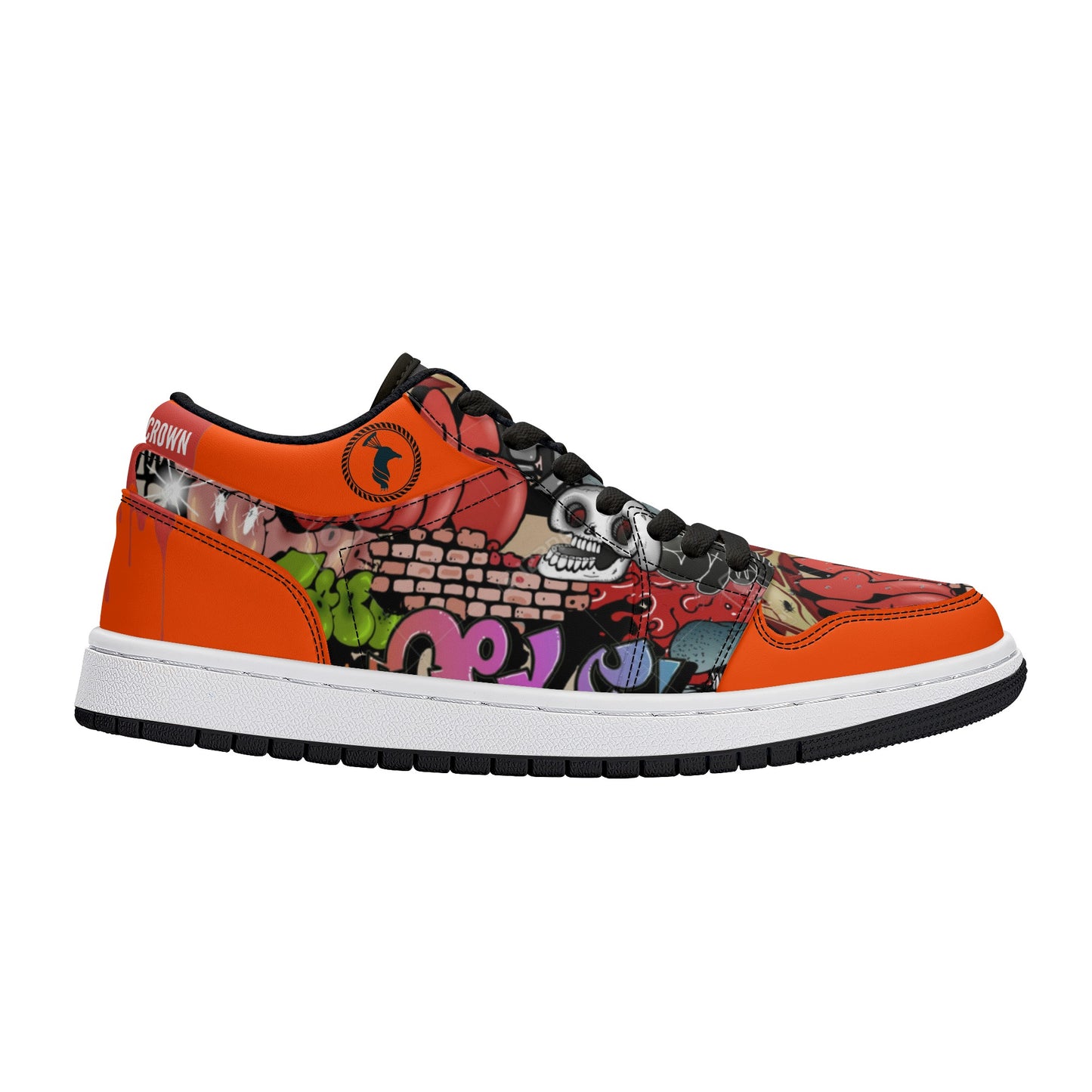 Mens Black Low Top Skateboard Sneakers