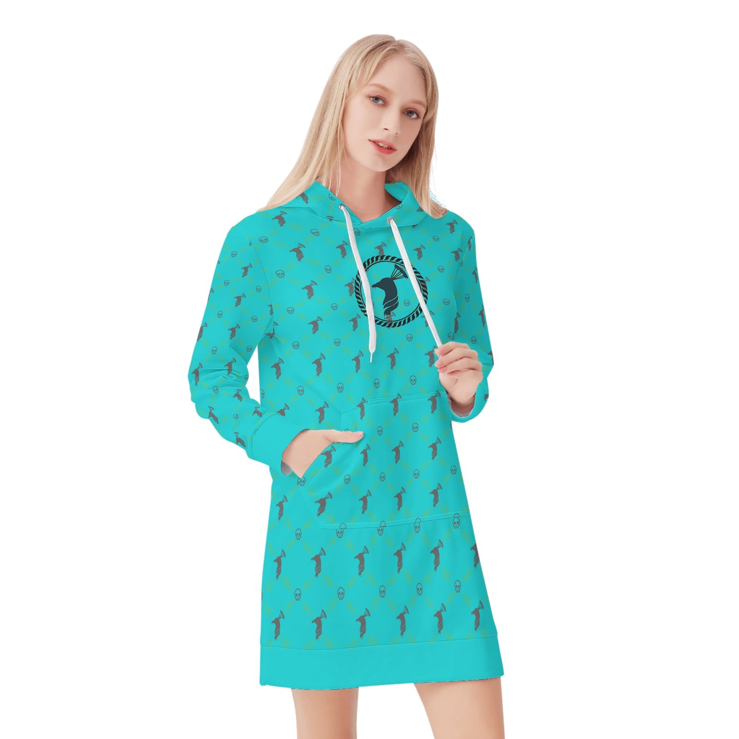 Women's Cock & Skull Hoodie Dress