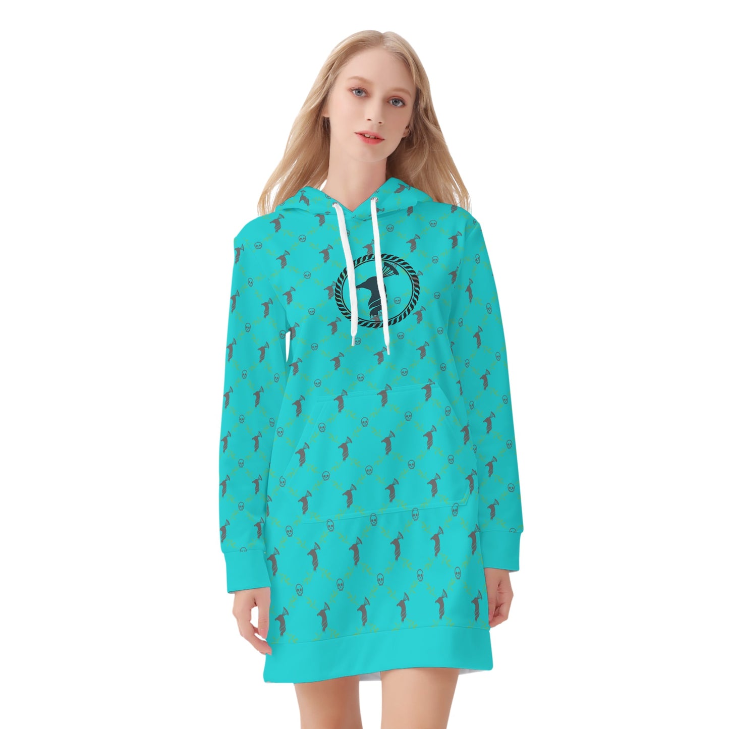 Women's Cock & Skull Hoodie Dress