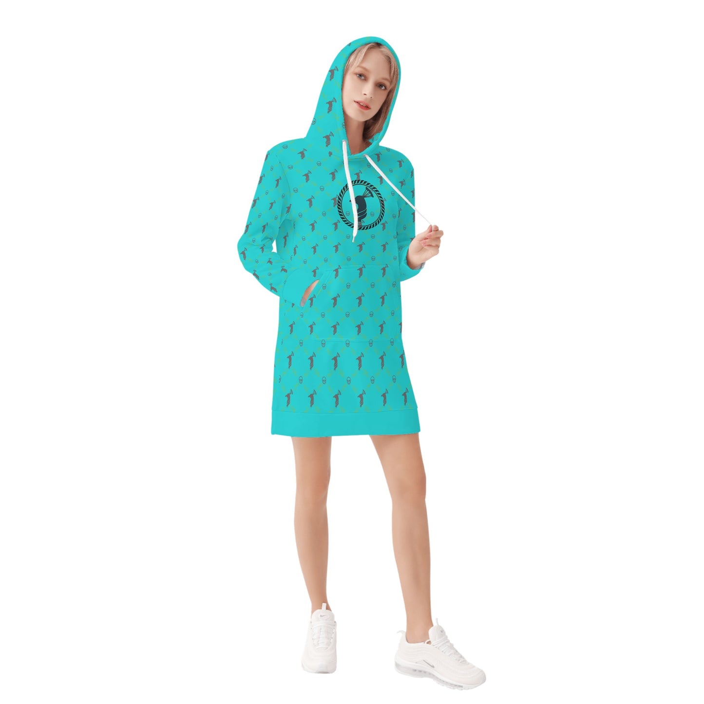 Women's Cock & Skull Hoodie Dress