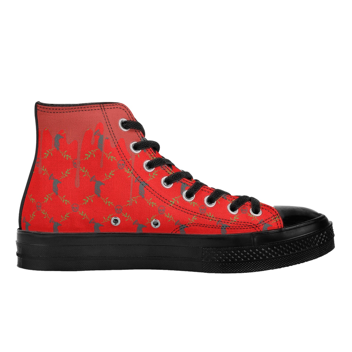 Mens Classic Red High Top Canvas Shoes