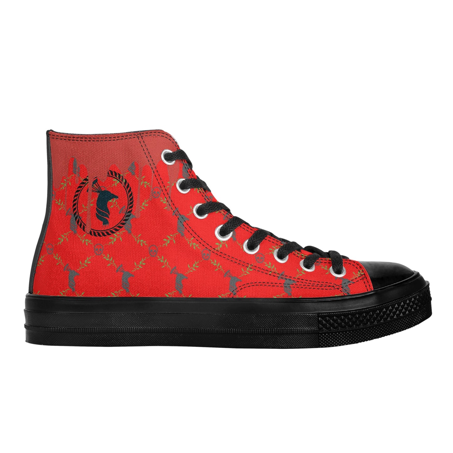 Mens Classic Red High Top Canvas Shoes