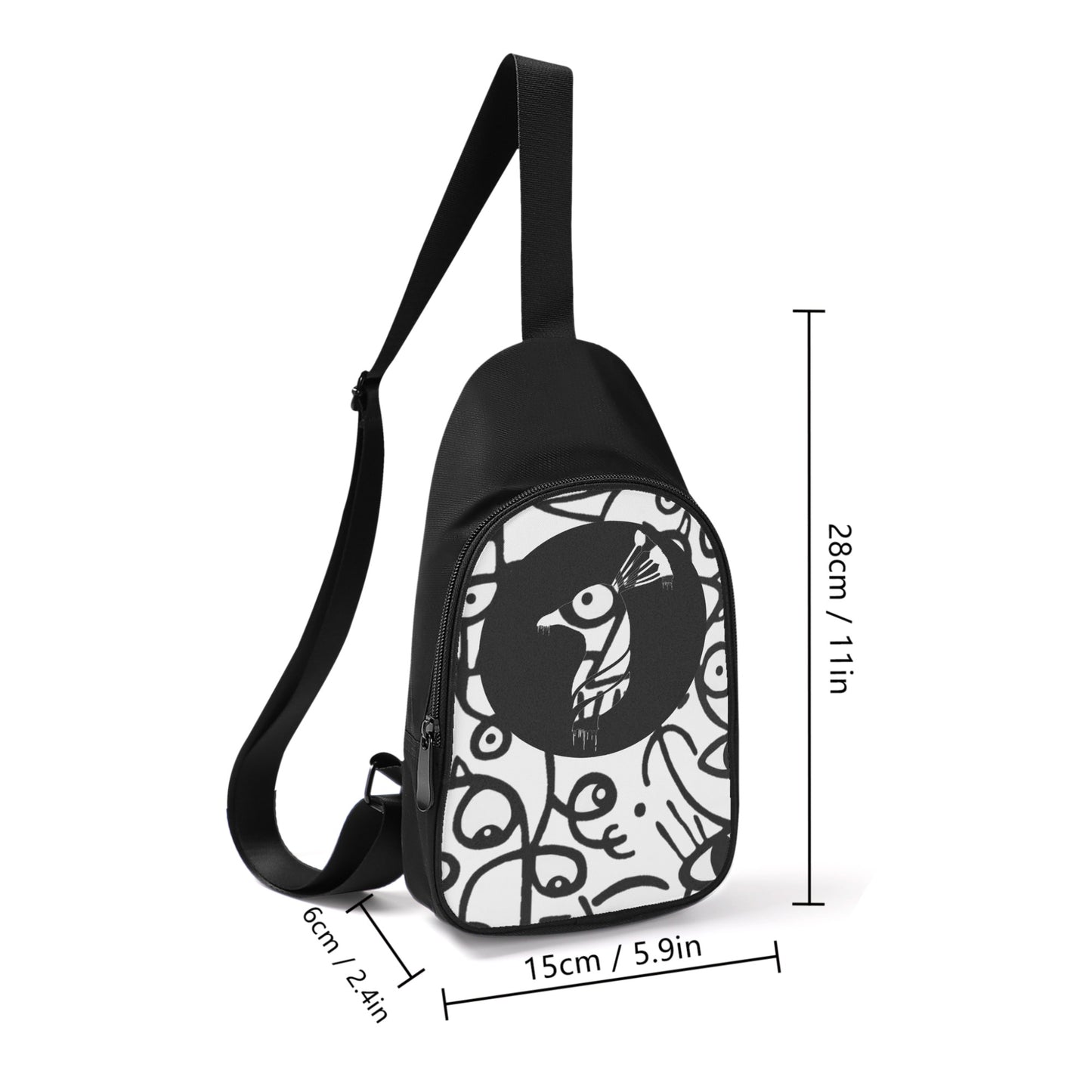 Printed + Embroidered Casual Chest Bags