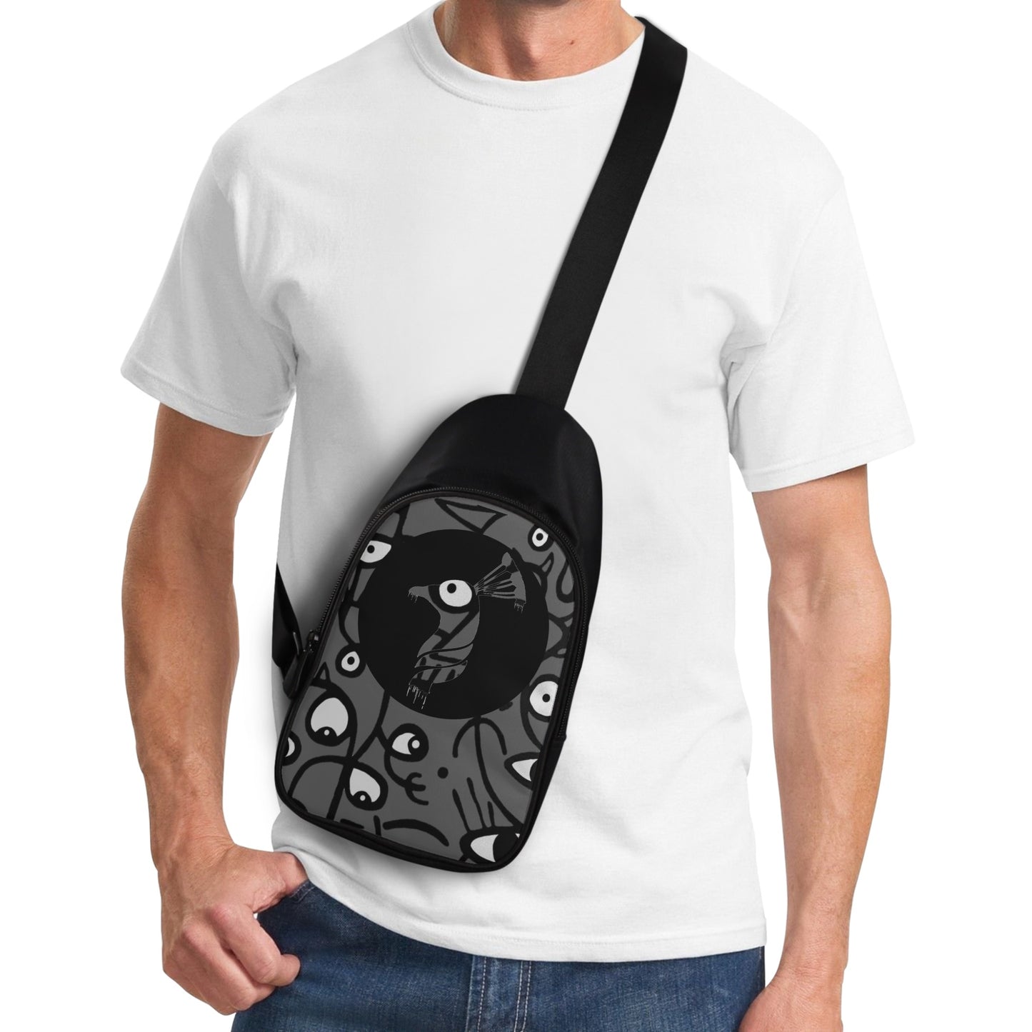 Printed + Embroidered Casual Chest Bags