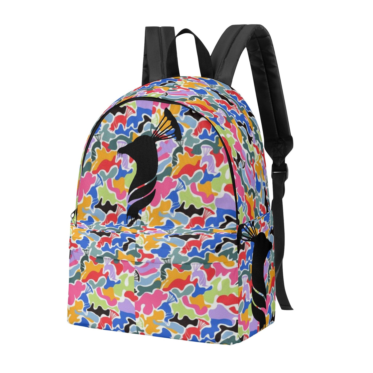 Printed + Embroidered Multi Color Camo Backpack