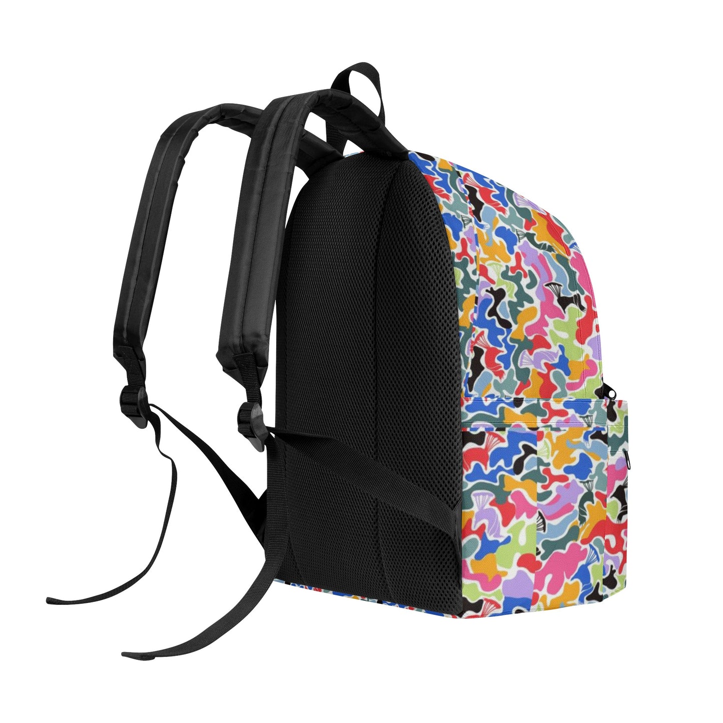 Printed + Embroidered Multi Color Camo Backpack