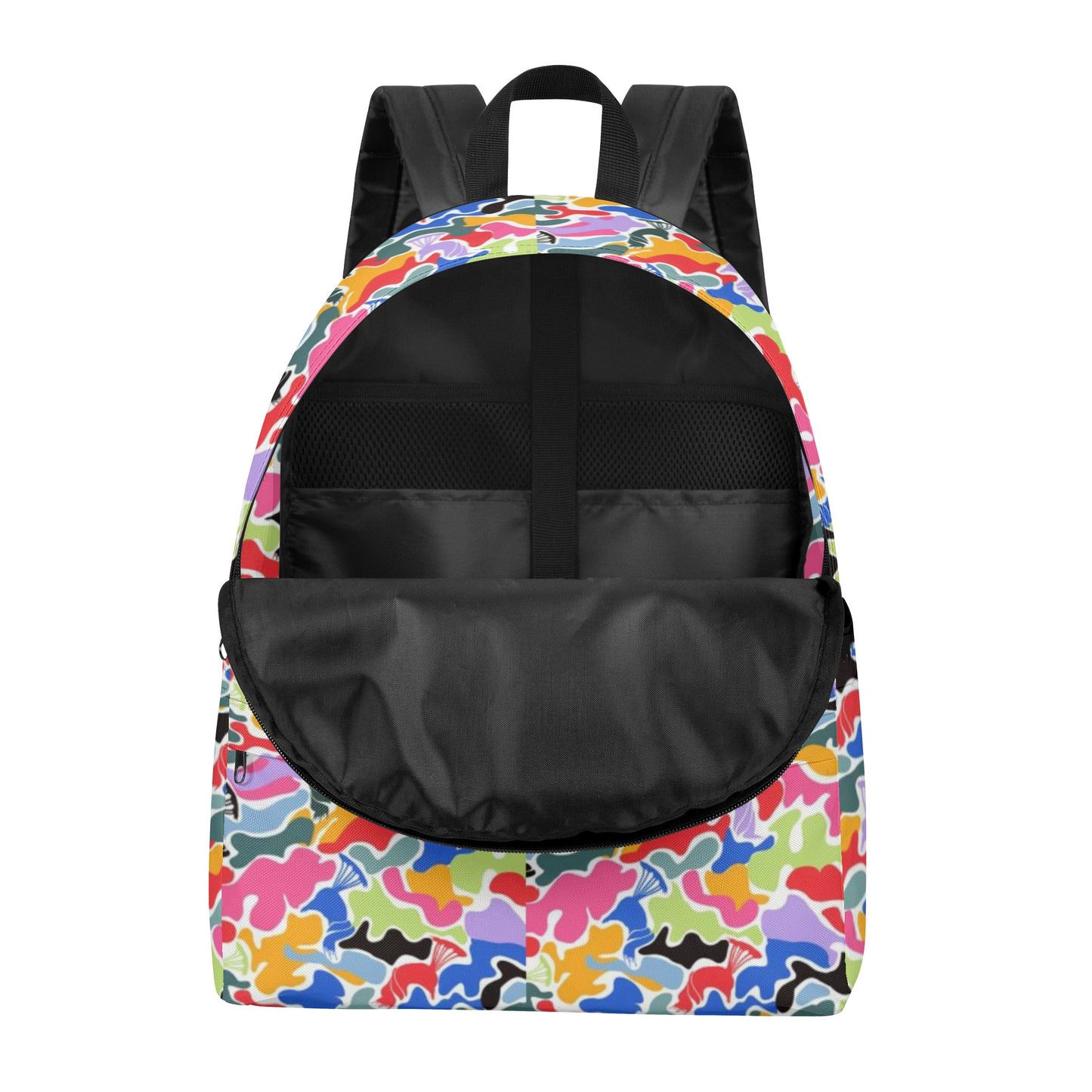 Printed + Embroidered Multi Color Camo Backpack